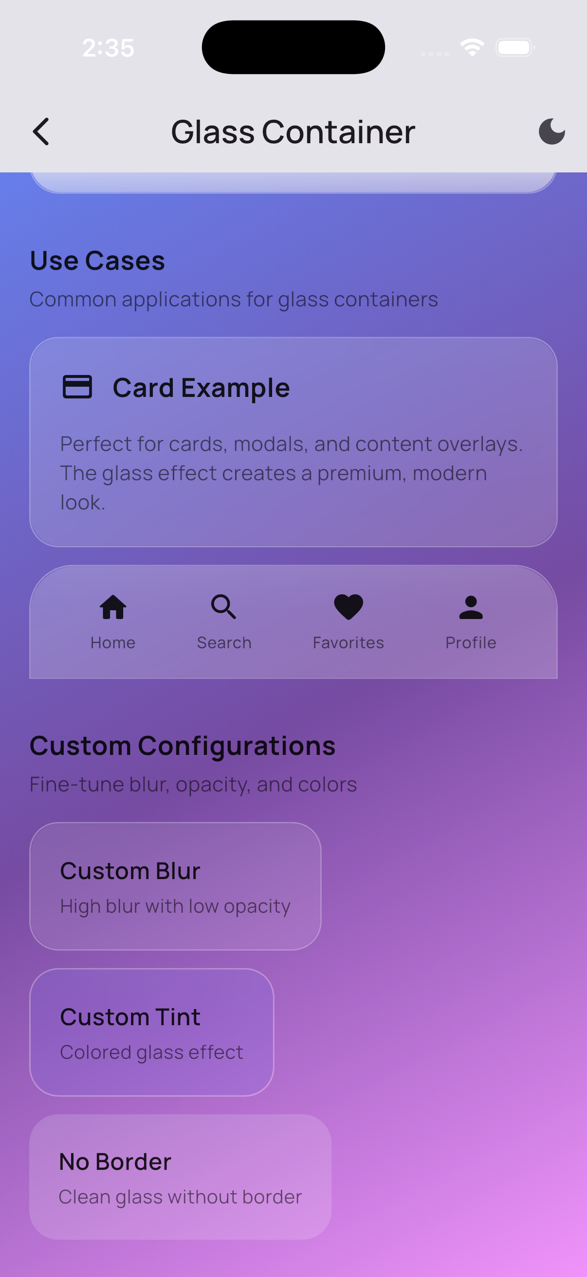 Glass Container - Premium Glassmorphism Widget - Preview 2